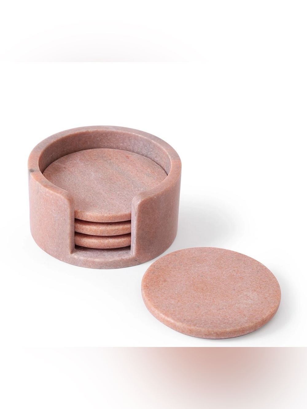 Kassatex Duro Coasters - Set of 4 - Pink Marble